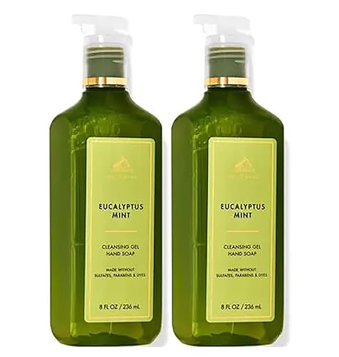Bath and Body Works - Jabón de manos en gel limpiador de 8 onzas, paquete de 2 unidades (Eucalyptus Spearmint)