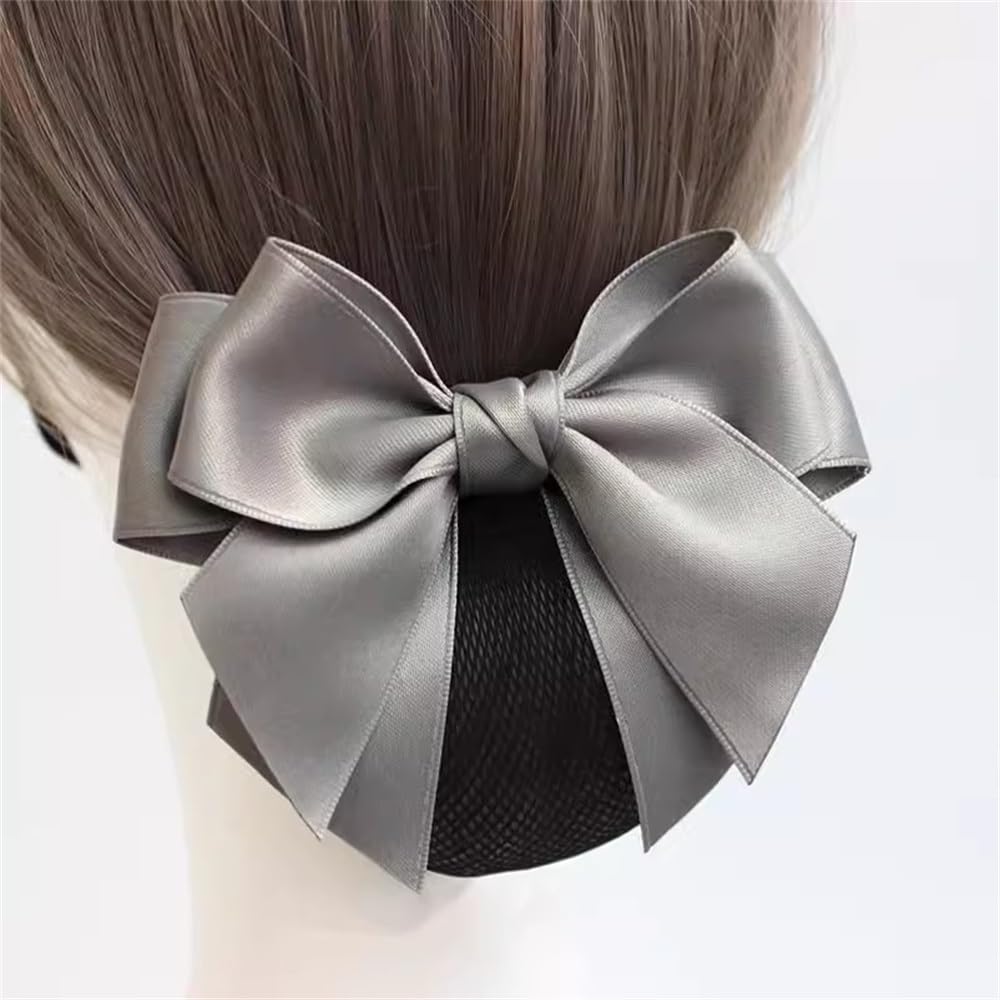 Haarnetze mit Schleife Krankenschwester Haarnetz Schleife Kellnerin Kopfschmuck für Krankenpfleger(Grey)