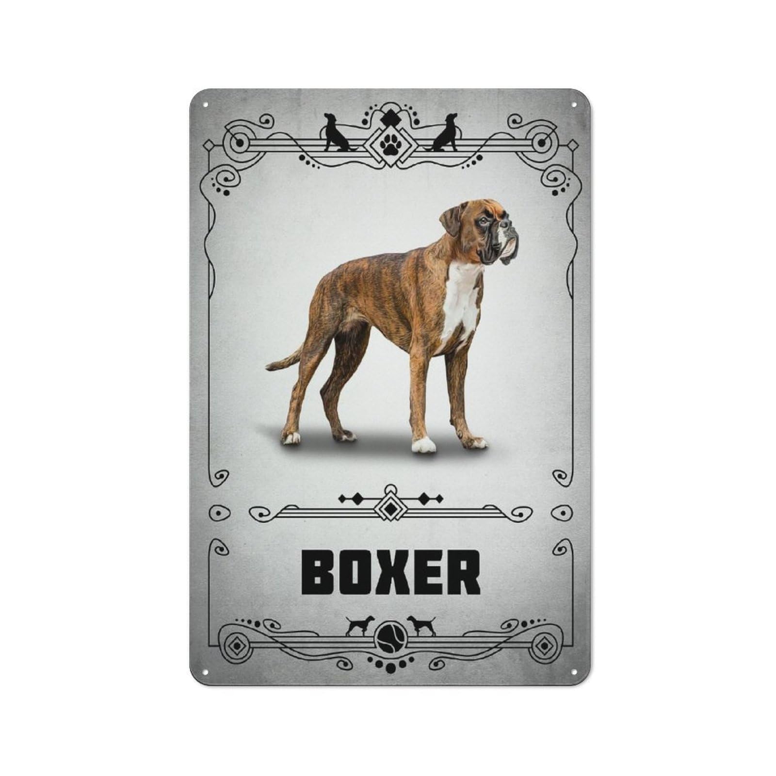 Boxer Country Metal Wall Decor 30x20cm, Decorative Tin Sign for Farmhouse Kitchen, Pantry Or Dining Area