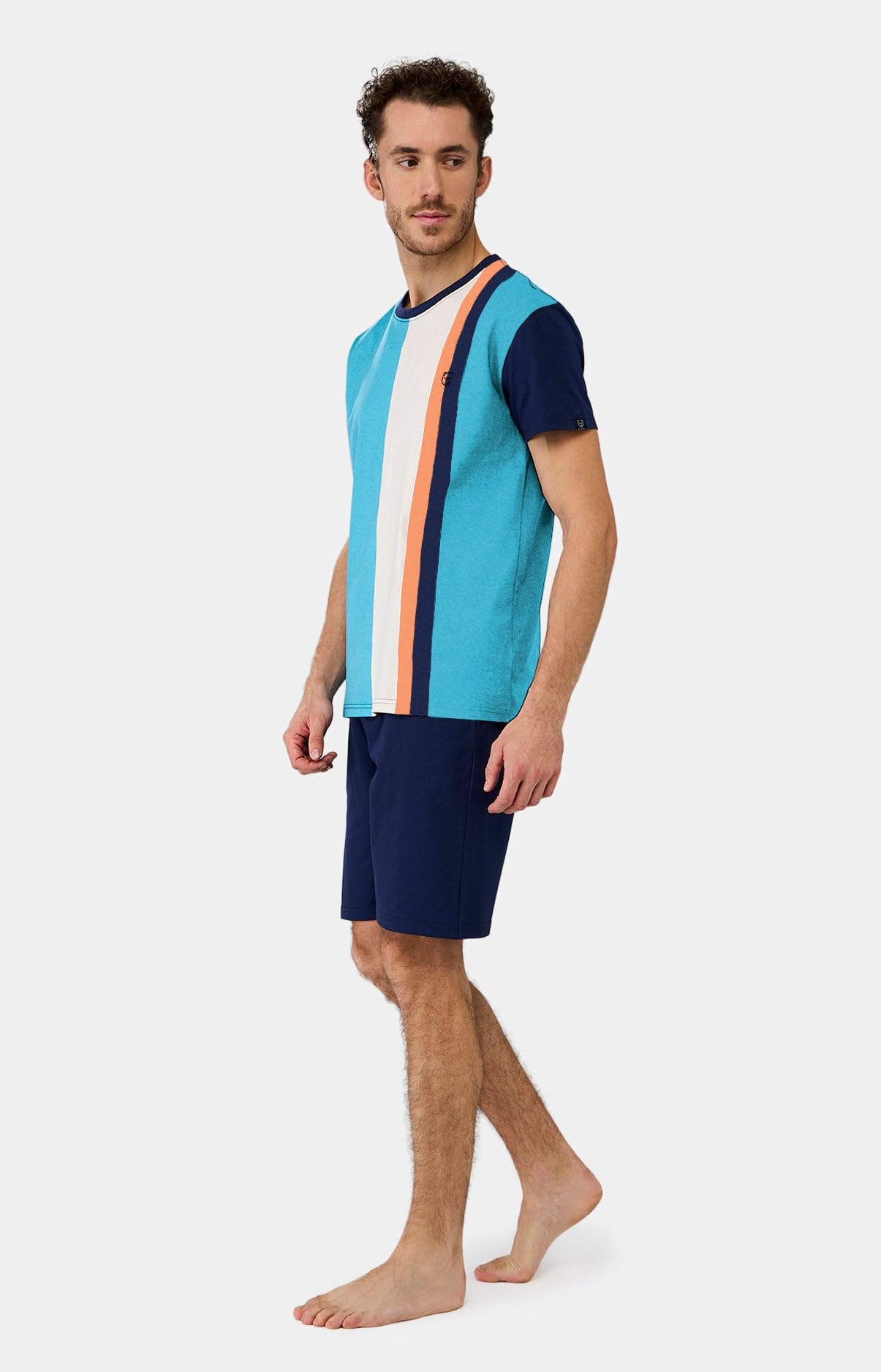 ARTHUR - Pyjama Court Homme, Ensemble Manches Courtes et Short - 100% Coton Bio Doux et Confortable
