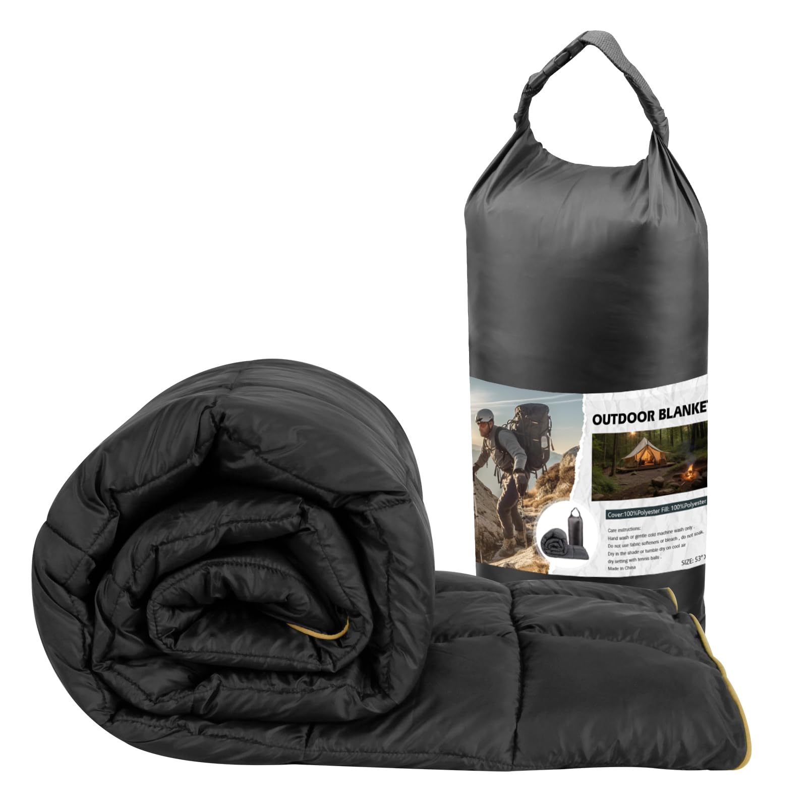 Amazon.com: Marquess Camping Blanket-Packable Outdoor Warm Blankets for  Camping,Lightweight Washable Sustainable Insulated Travel Blanket for for  Camping, Stadium, Hiking u0026 Festival (Black) : Sports u0026 Outdoors