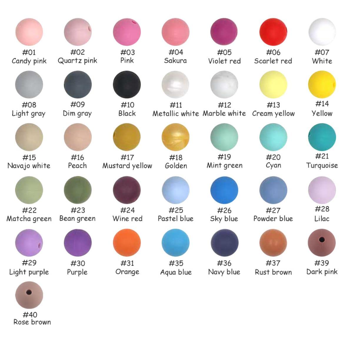 WEWAYSMILE 20 perline in silicone da 15 mm per realizzare portachiavi, perline focali sfuse per penne, bracciali, collane fai da te e altri accessori (rosso