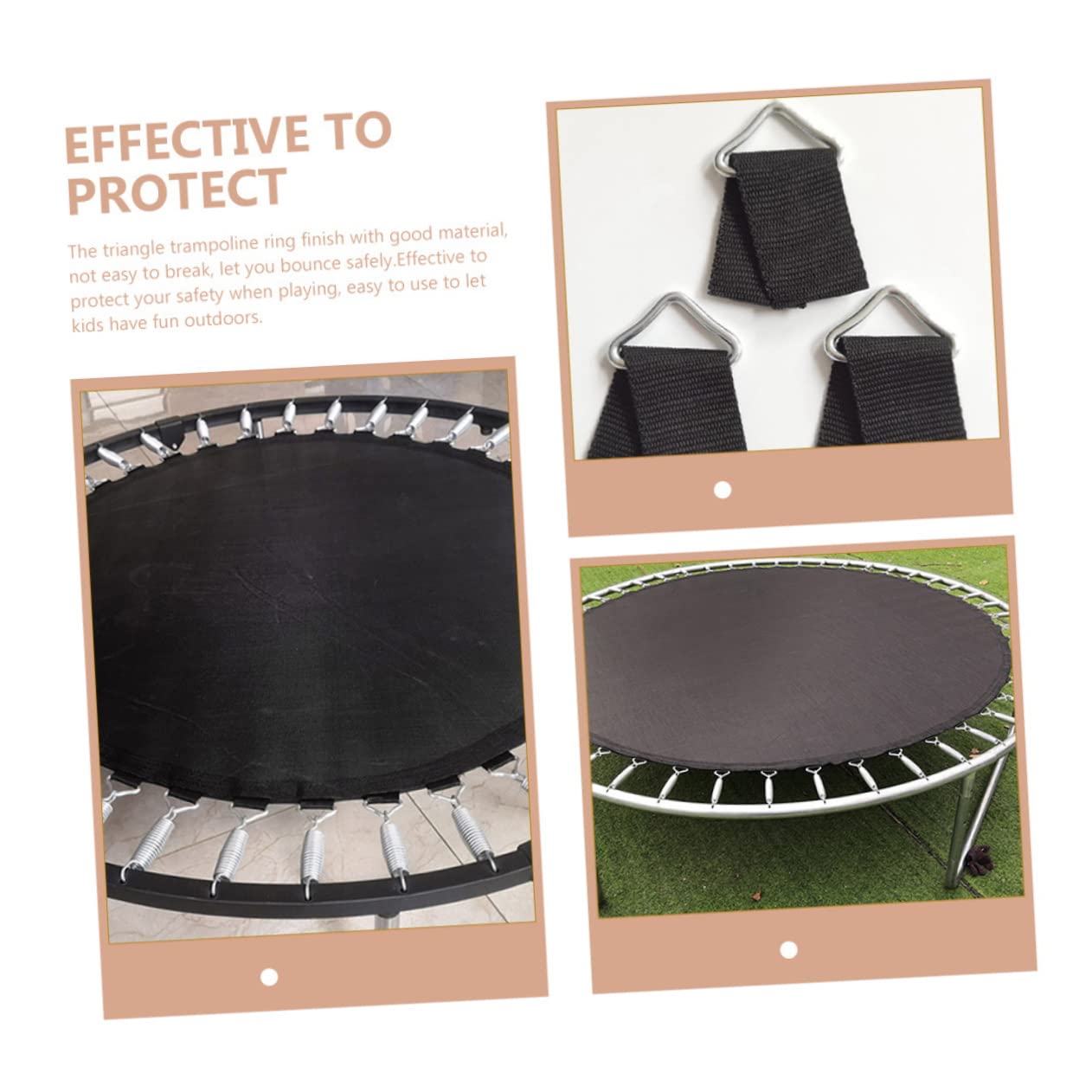 HANABASS 30 Sets Trampoline Spring Buckles Triangle Rings for Trampoline Replacement Sturdy and Design for Jumping Fun