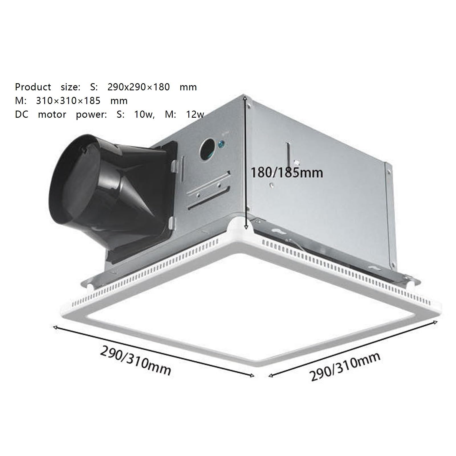 Ventilatore for pipeline, scarico bagno regolabile Aspiratore(Piccolo)