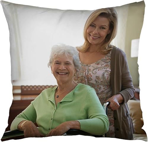 Kufutee Custom Pillow Case Cover with Your Text Image Cushion Case for Couch Sofa Indoor Outdoor (Mom)