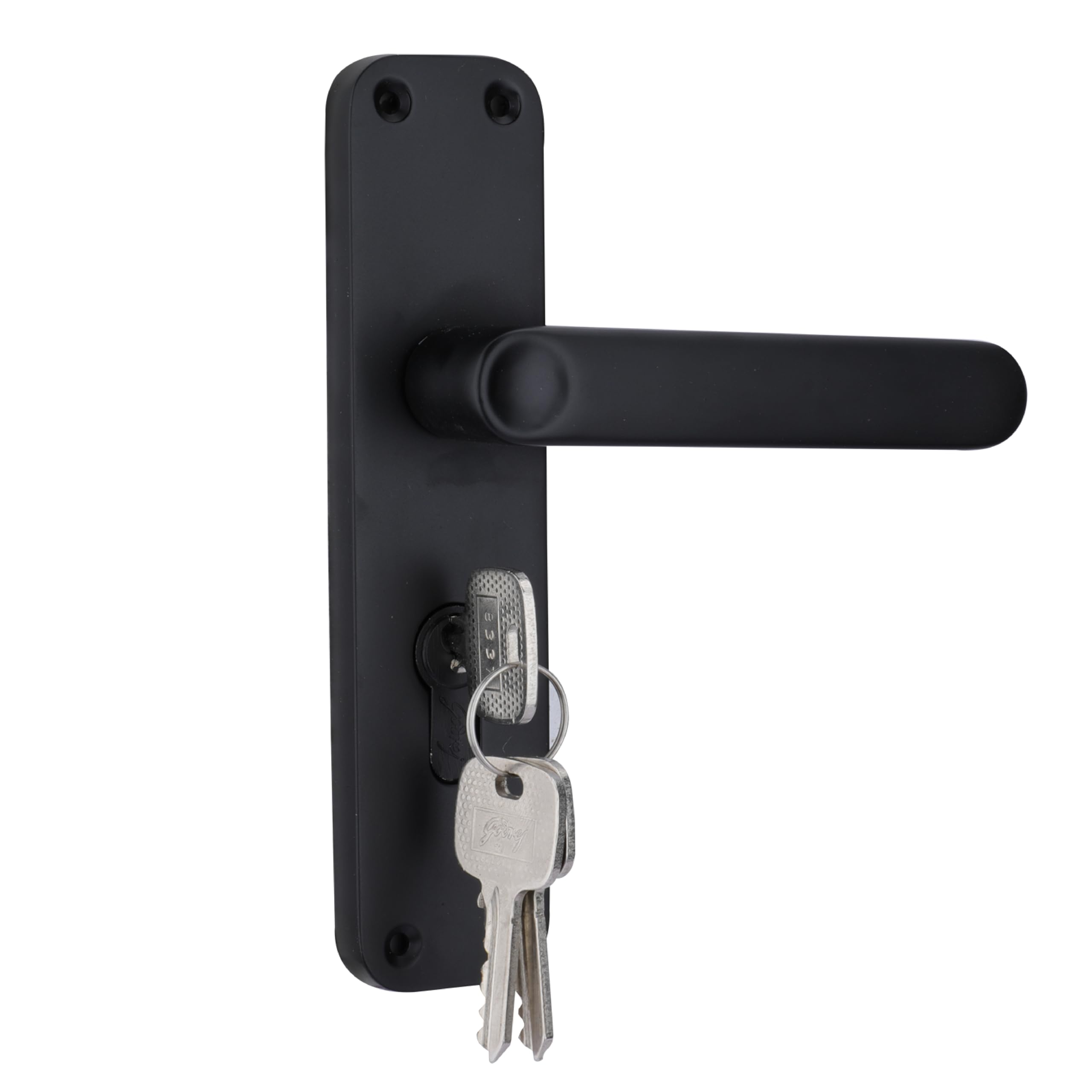 Godrej Mortise Lock | BM 09 Handle Lock Set | 200 mm Lockbody | Europrofile Cylinder 60mm Knob from Inside | for Home & Office | Matte Black Finish | 3Keys | Double-Throw Deadbolt | 1 Year Warranty
