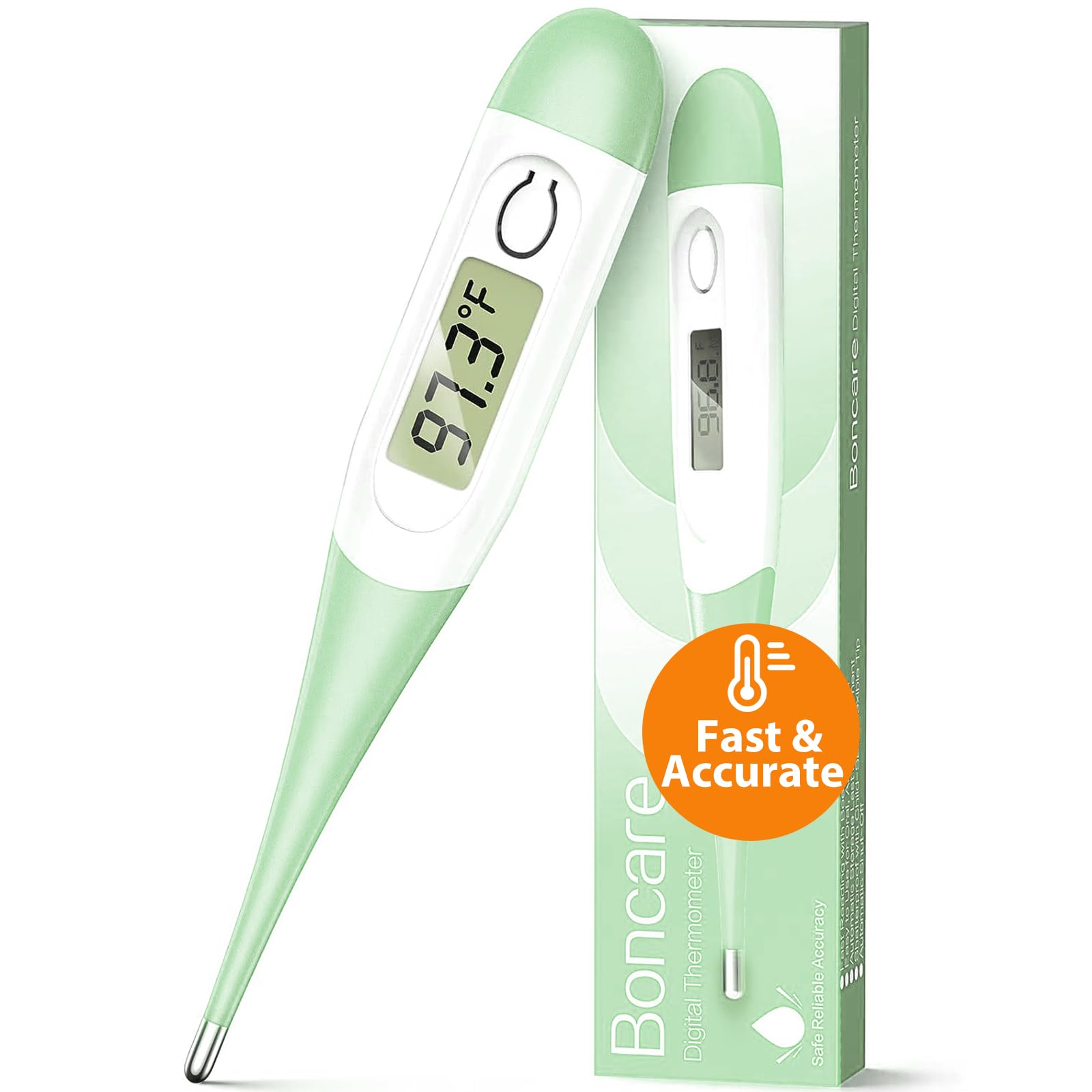 Boncare Digital Thermometer for Adults, Kids &amp; Babies, Light Green