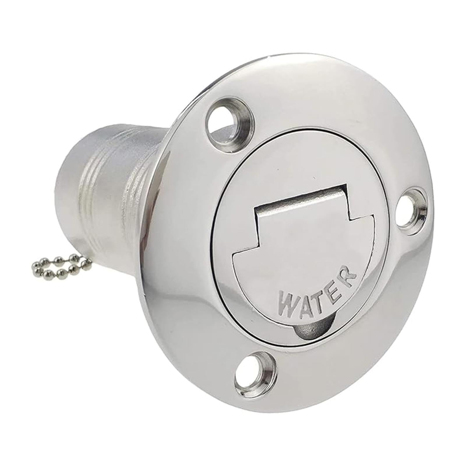 TopHomer Boat Deck Filler, 50mm Water Stainless Steel Filling Port Keyless Marine Tank Filler Cap for Yachts Boats Caravans Campers