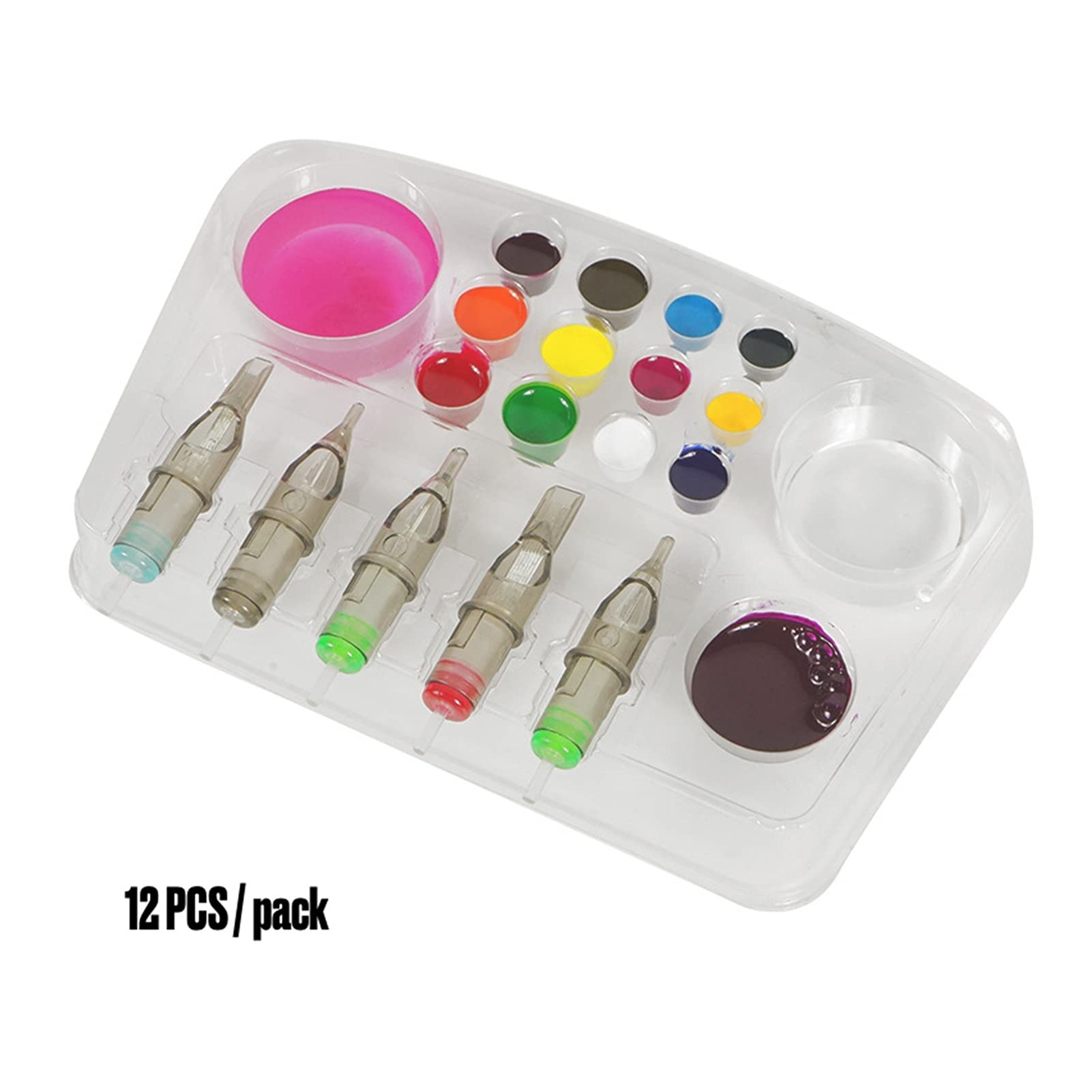 Tatuaggio 24pcs Dispositivo di Cartuccia del Tatuaggio del Tatuaggio del Tatuaggio del Titolare del Tatuaggio del Titolare del Tatuaggio (Color : Blanc)