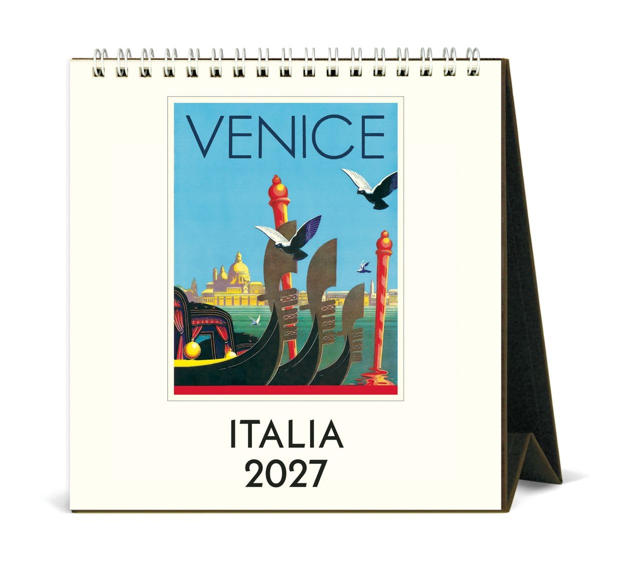 Cavallini 2027 Italia Easel Desk Calendar, 6x6.5 Inches, 12 Month