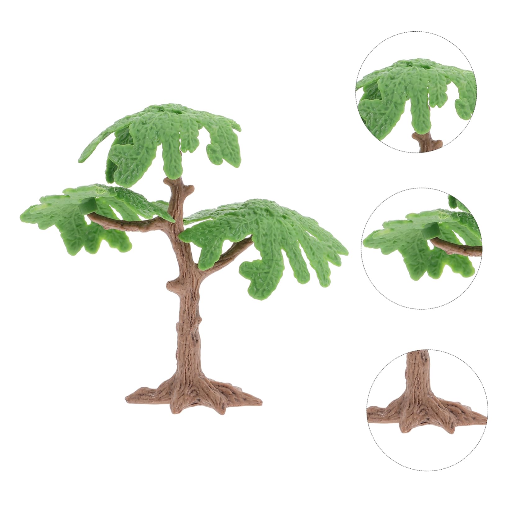 Arbres de Ginkgo Miniatures Réalistes Verts en Plastique, Lot de 2