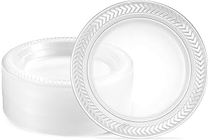 80-Pack Clear Plastic Plates, 6 Inch