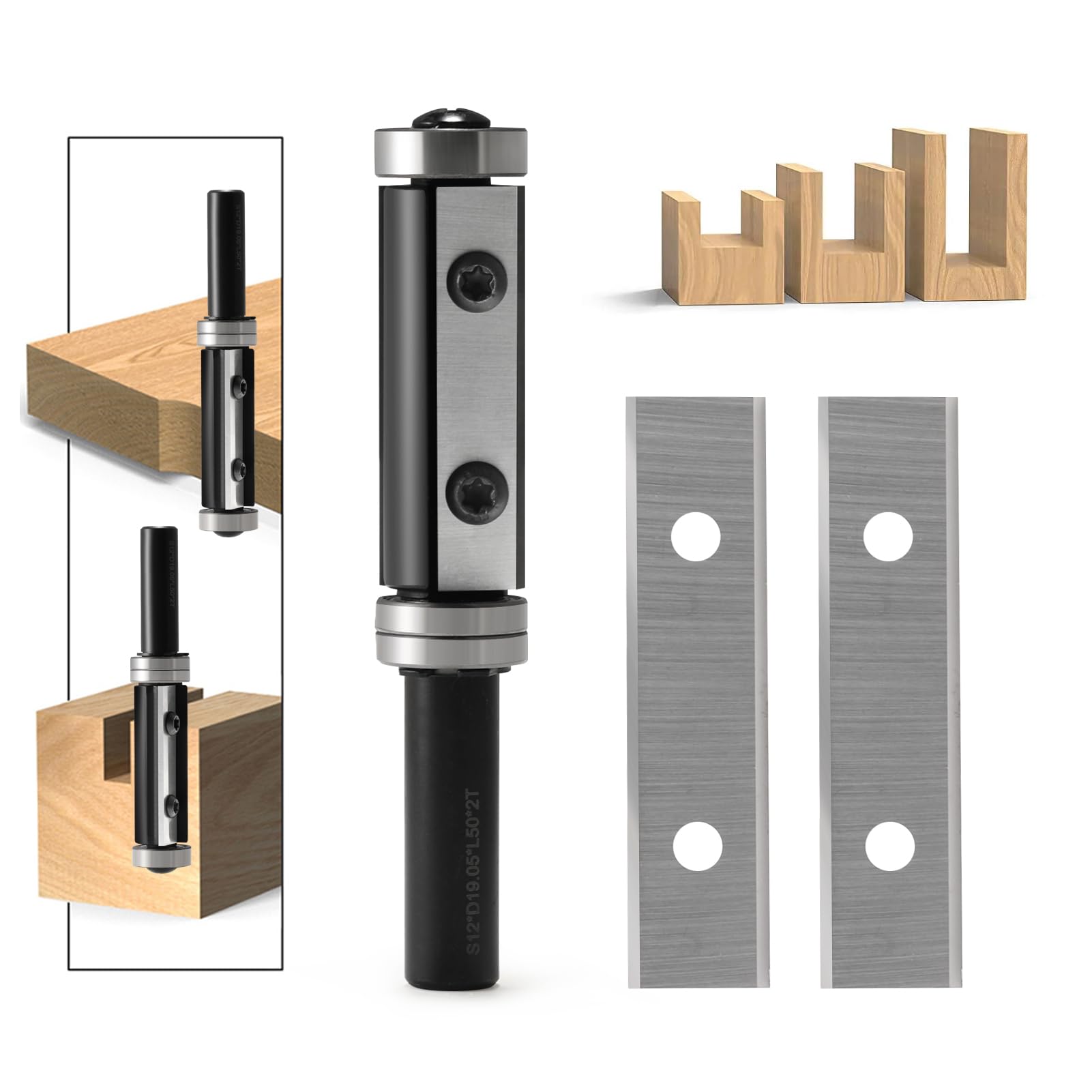 Quadratische 50 mm Hartmetall-Einsätze, 10PCS Schneidklingen für Wendeplatten Bündigfräser, Farbschaber-2 Kanten-50 x 12 x 1,5 mm, für Oberflächen-Rille, Spiralförmige Hobelschneideköpfe, Handschaber