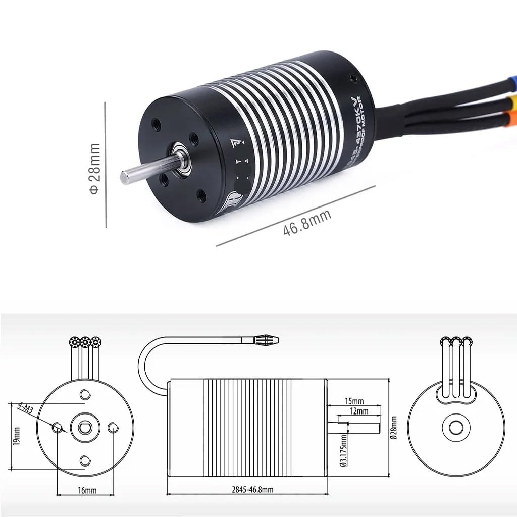 2845 Motor sin escobillas impermeable 3100KV 3800KV 4370KV 5000KV