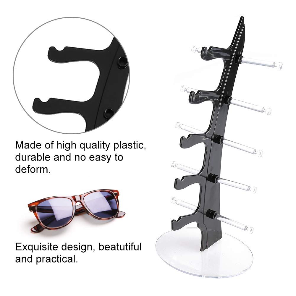TMISHION 5 coppie mensole per occhiali in plastica, espositori per occhiali da sole portaoggetti portaoggetti portaoggetti rack porta occhiali portaoggetti cornice espositore collezioni(Transaperant