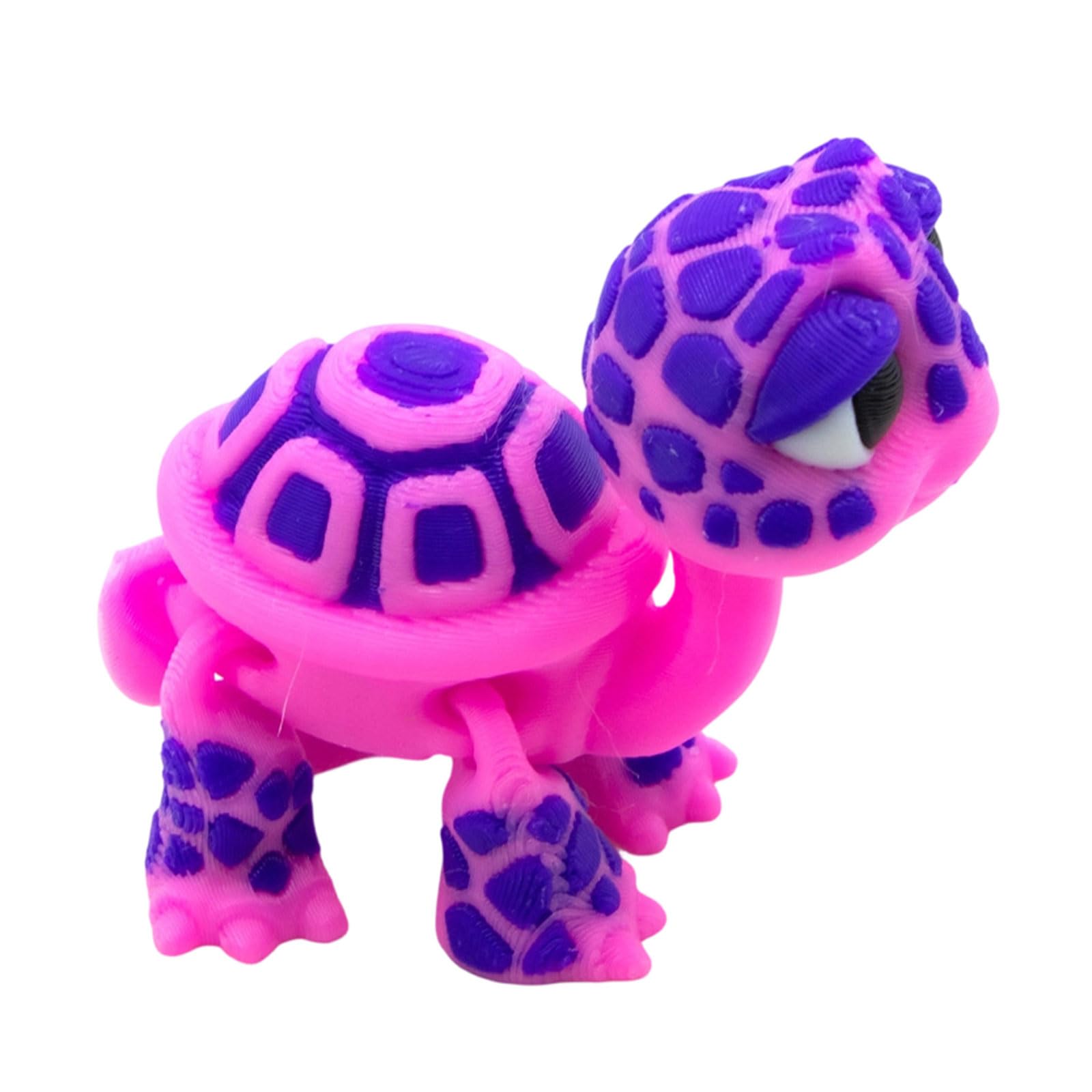 Navna Pinkpurple 3D Printed Turtles,Flexible Joint Articulated Tortoise Fidgety Toy Realistic Animal Statue Ornament Home Decors Turtles Figurines Statue