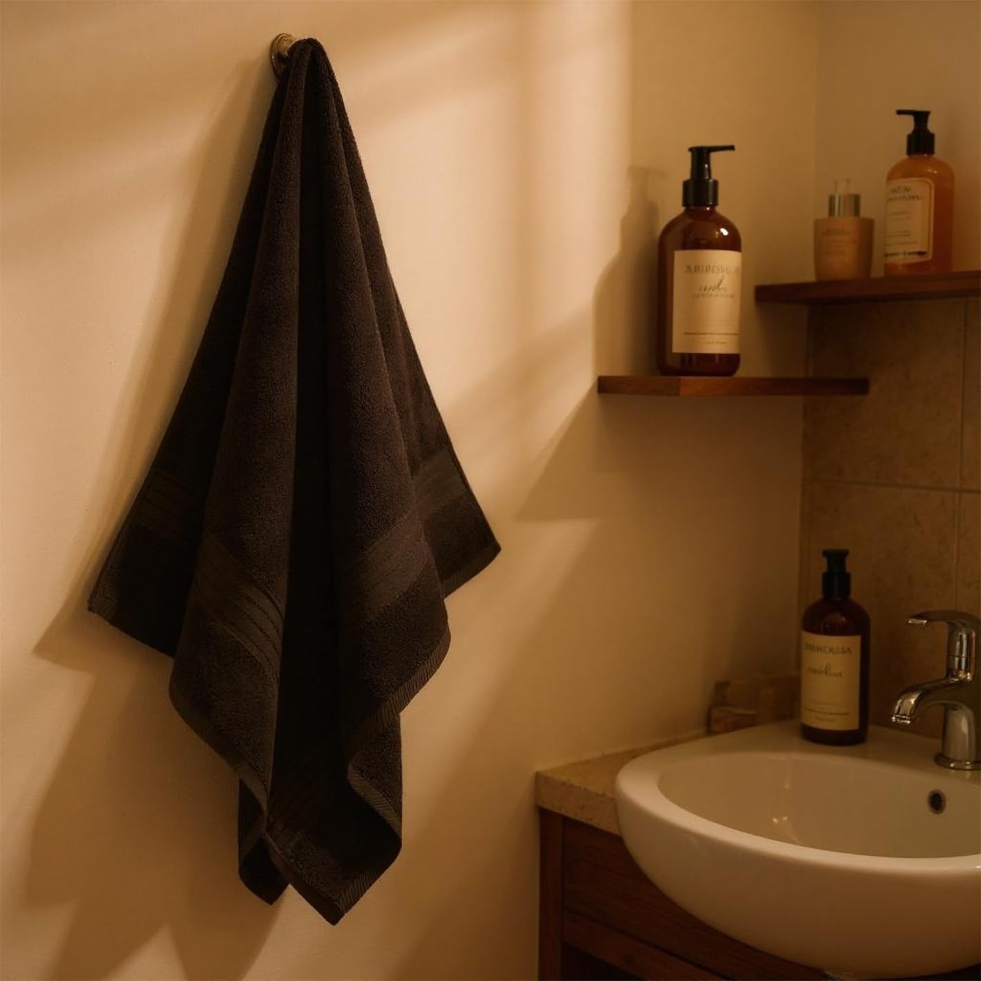 COZYART Brown Bath Towel Set, Cotton Hotel Large Towel Bulk for Bathroom, Thick Bathroom Sets of 6 with 2 Bath Towels, 2 Hand Towels, 2 Washcloths, 650 GSM - Image 5