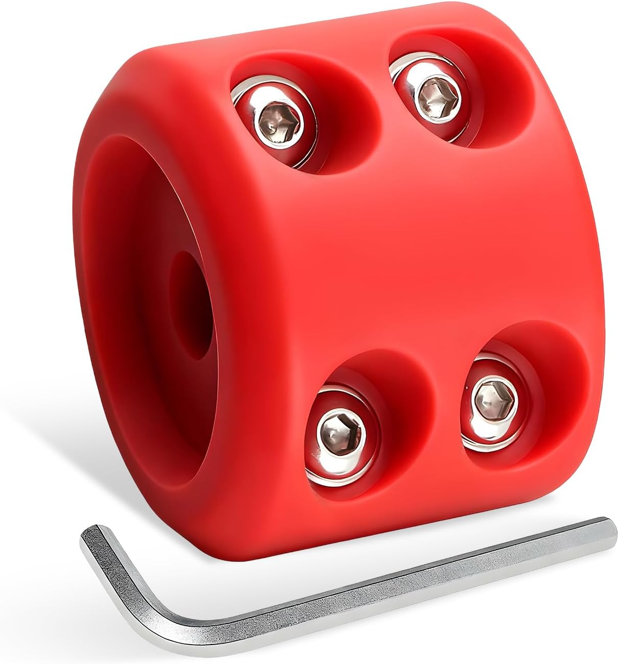 Sun Walker Winch Cable Hook Stopper, Rubber Winch Cable Saver with Hex Wrench for Synthetic Rope & Wire, Rope Line Stopper to Prevent Pulling Bounce and Abrasion for ATV UTV Winches (Red)