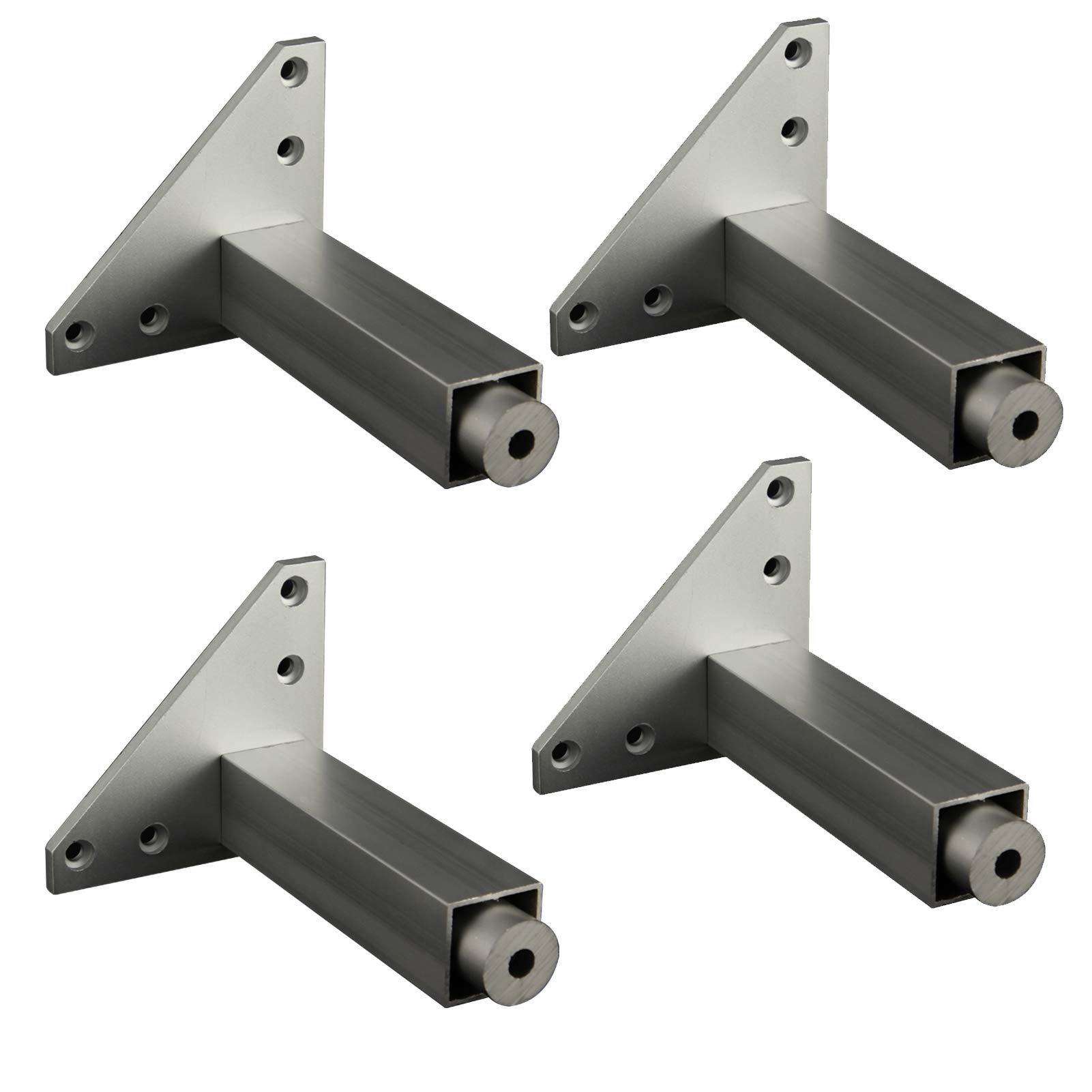 Patas para muebles y mesas cuadradas con base ajustable de metal, kit de 4 piezas