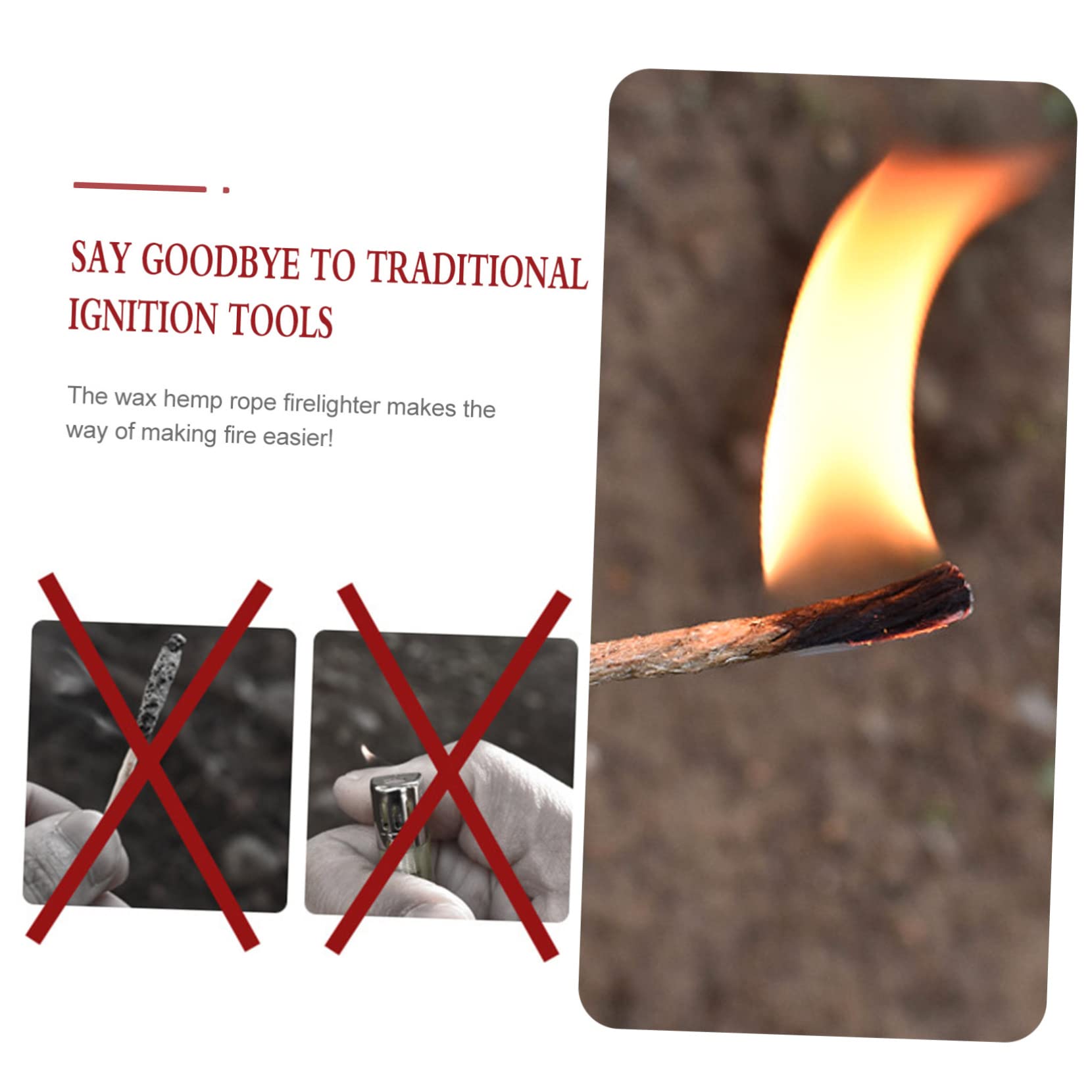 GALPADA 20Pcs Lighter Rope Durable Fire Starter Cord for Camping BBQ Outdoor Survival Easy Ignition Lightweight and Convenient for Campfires and Grills