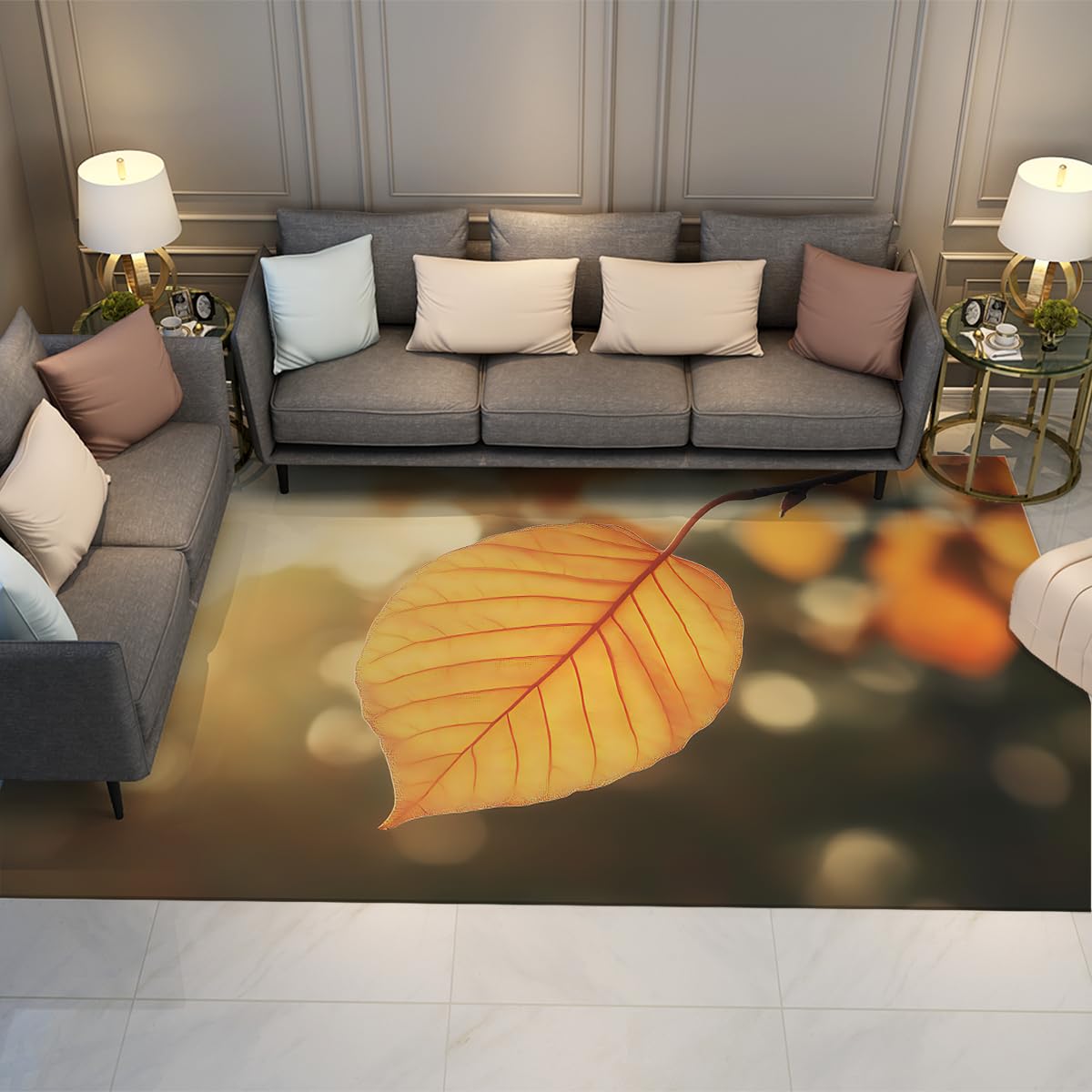 Tapis coucher de soleil à poils ras parfait pour réchauffer le sol du salon ou de la chambre