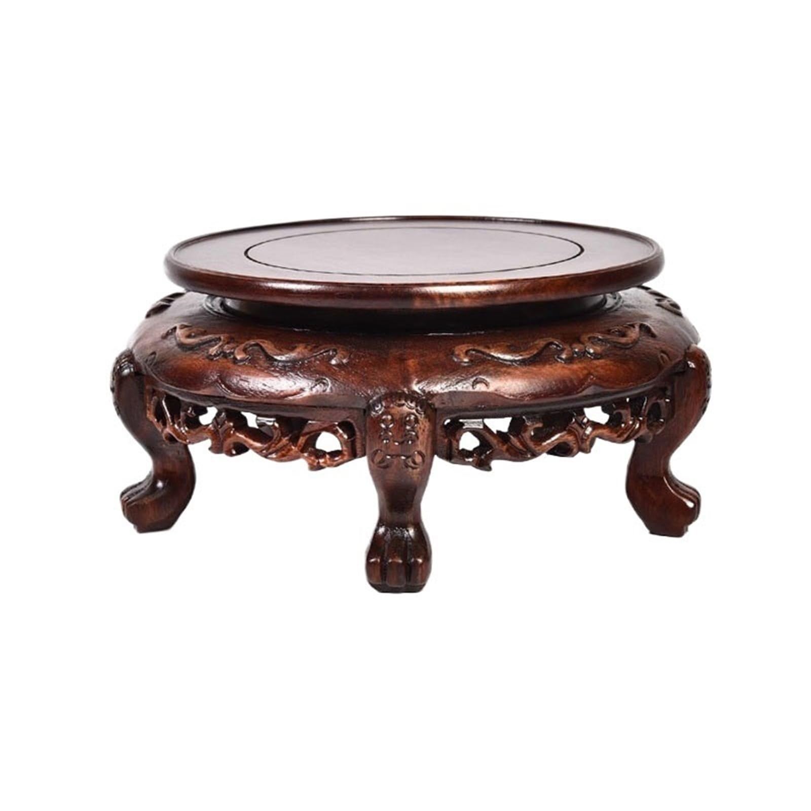 Hhmmei2024-23 Bonsai Rack Retro Chinese Style with Foot Rosewood Base, for Bonsai Teapot Vase Display Stand Bonsai base(XL)