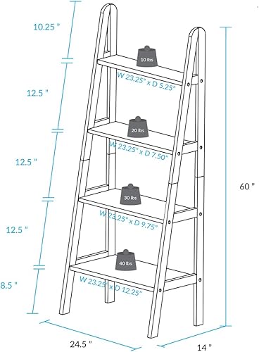 Miniatura 56 de Estantería con forma de escalera y 5 estantes Casual Home, Madera, Espresso Espresso,Blanco,Castaño,Bitono,Café