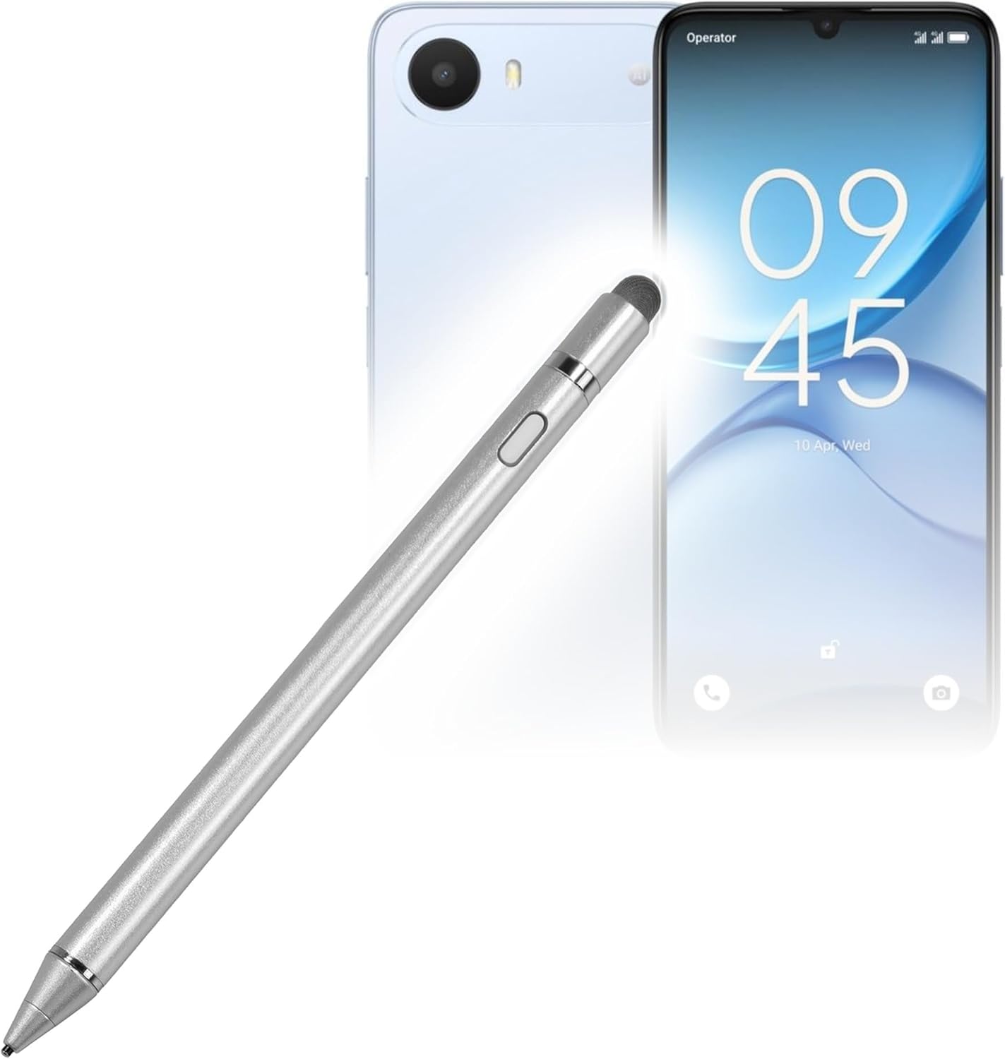 BoxWave Stylus Pen Compatible with Alcatel A62 - AccuPoint Active Stylus, Electronic Stylus with Ultra Fine Tip - Metallic Silver