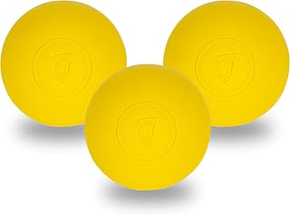 Franklin Sports Lacrosse Balls - Official Size Lax Balls for Practice - Rubber 63mm Outdoor Lacrosse Balls - Great for Muscle Massage Therapy + Yoga - White + Yellow