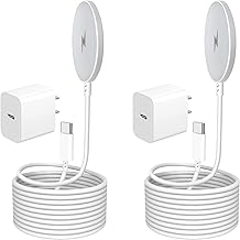 [Apple MFi Certified] 2Pack 6FT Mag-Safe Wireless Charger, 15W Fast Magnetic Pad with USB-C Block for iPhone 17/16/15/14/13/12 (Air/Pro/Max/Plus) & AirPods 4/3/2/Pro/Pro2 - Apple Wireless Charging Kit
