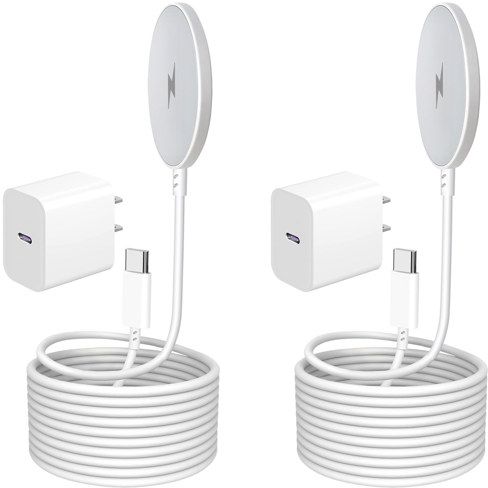 [Apple MFi Certified] 2Pack 6FT Mag-Safe Wireless Charger, 15W Fast Magnetic Pad with USB-C Block for iPhone 17/16/15/14/13/12 (Air/Pro/Max/Plus) &