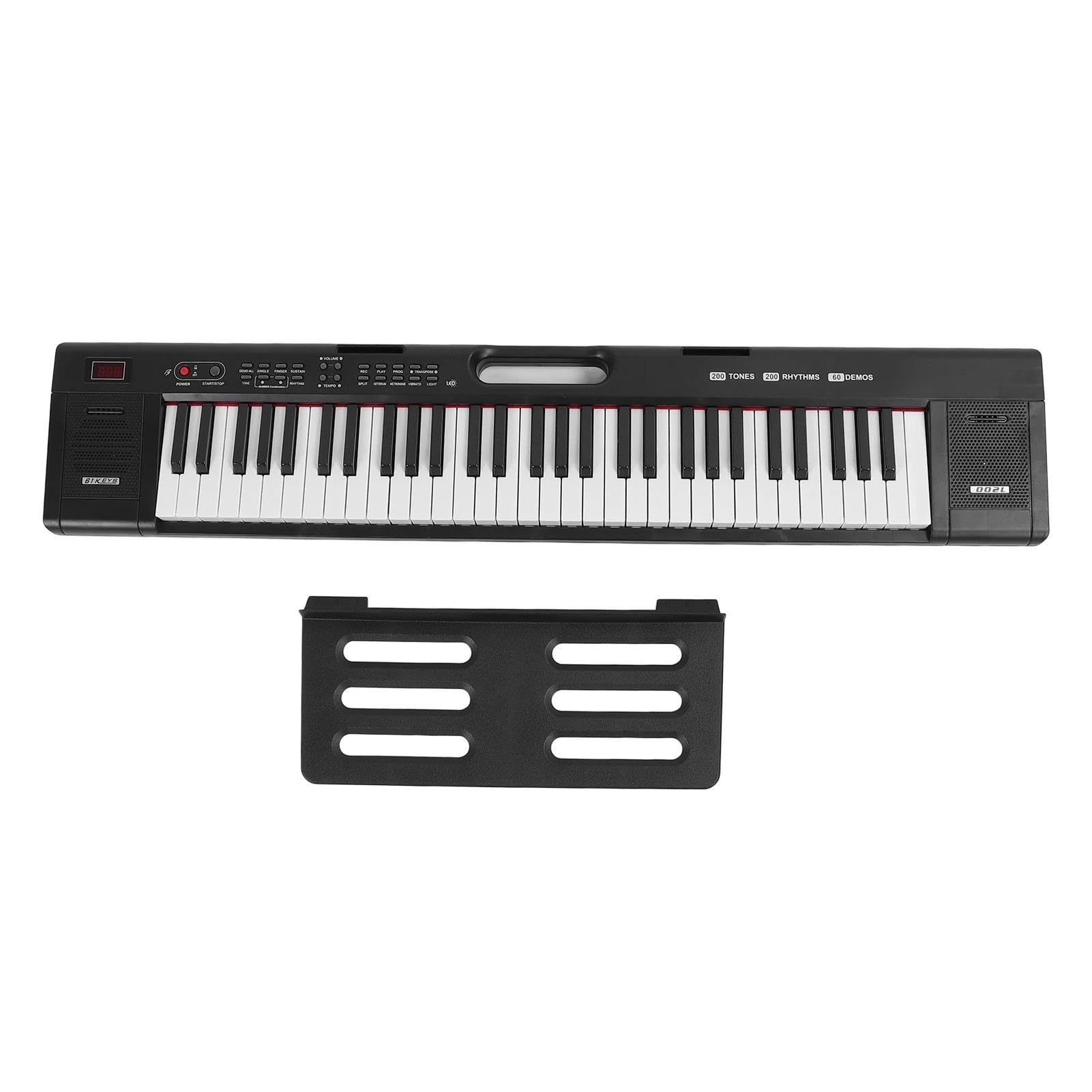 Piano Teclado Teclado De Piano Digital De 61 Teclas Tonos Y Ritmos Intensos Iluminación Portátil Teclado Electrónico De Piano(Converter 1)