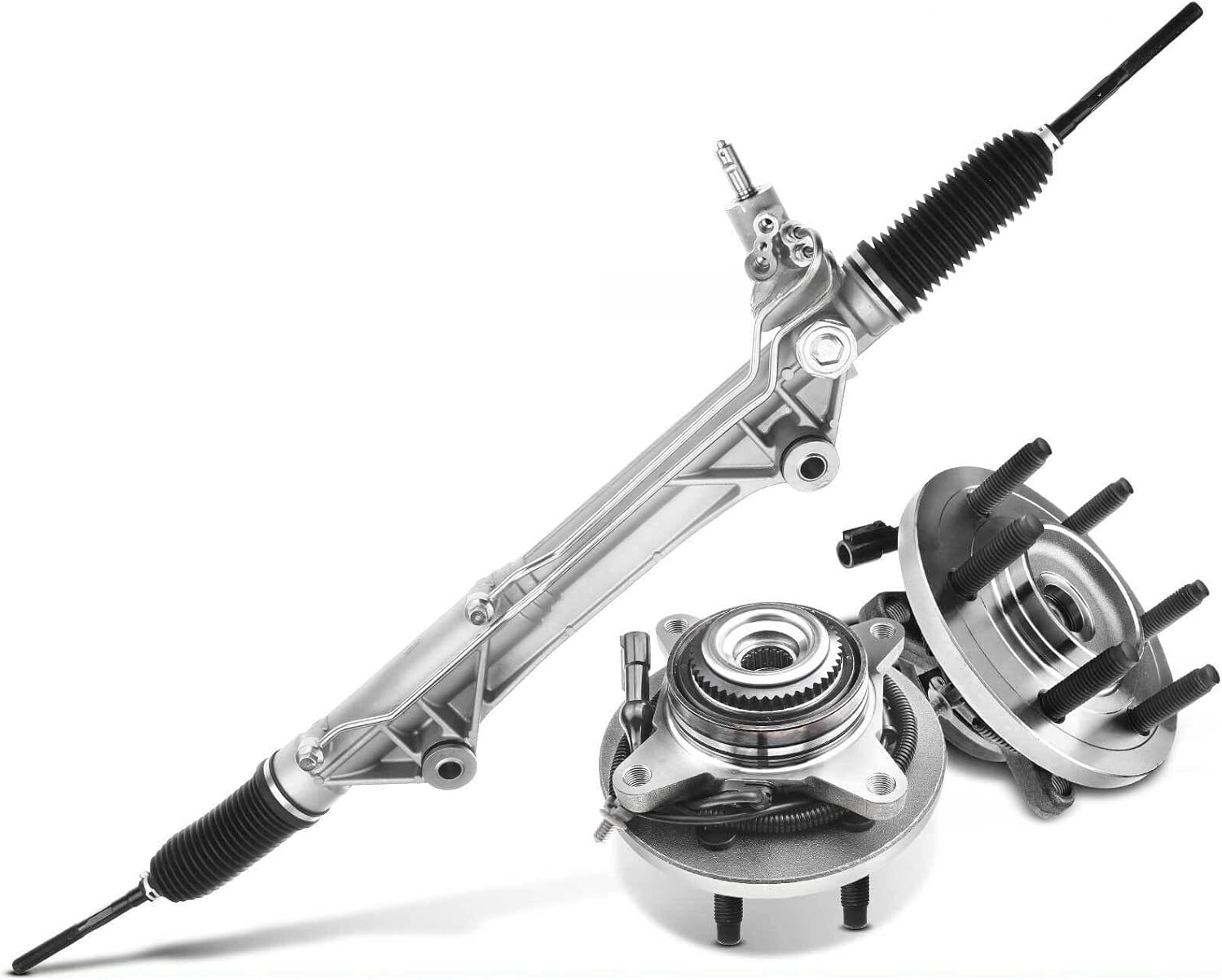 Replacement Parts for 3x Power Steering Rack and Pinion&Hub Bearing Kit for Ford F-150 2009 2010 4WD Mod-AP88P-47055