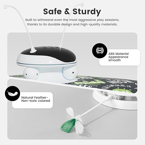 Miniatura 6 de Gardner Pet Juguetes láser para gatos, recargable 5 en 1, juguete interactivo automático para gatos, pluma de emboscada móvil, bolas de pista,