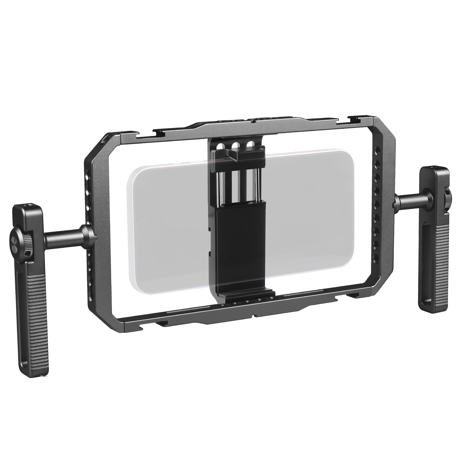 Kit di stabilizzatore manuale universale per cellulare per Vlogging, Smartphone Gabbia Video Rig con manopole di rotazione a 360°, compatibile con iPhone 17/16/15/14/13 serie e telefono cellulare