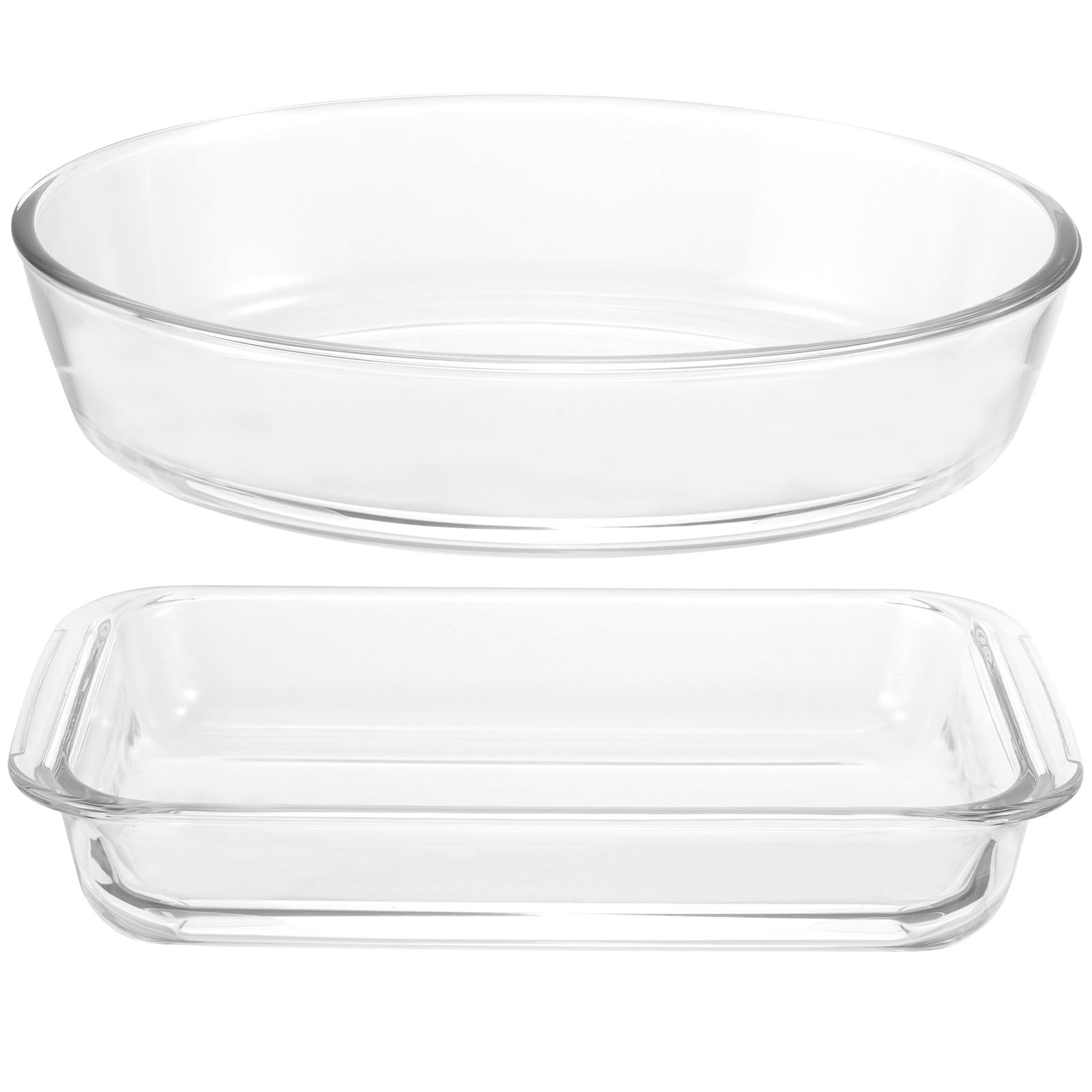 Toyvian Glas Backform aus Glas Ofenfest 2 Stück für Backofen Kuchenbackform Leicht zu Reinigen Hitzebeständig zum Backen von Rindfleisch und Ofen