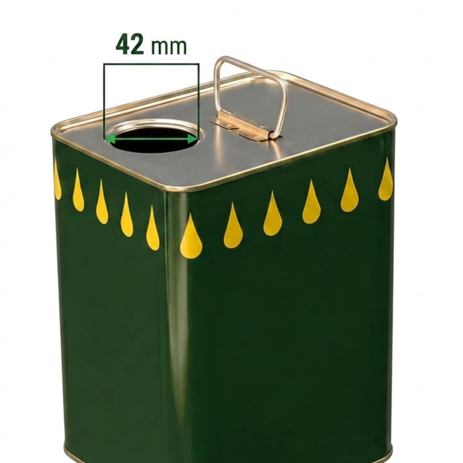 Lattina per Olio 3 Lt Latta Vuota in Metallo Rettangolare Verde Resistente