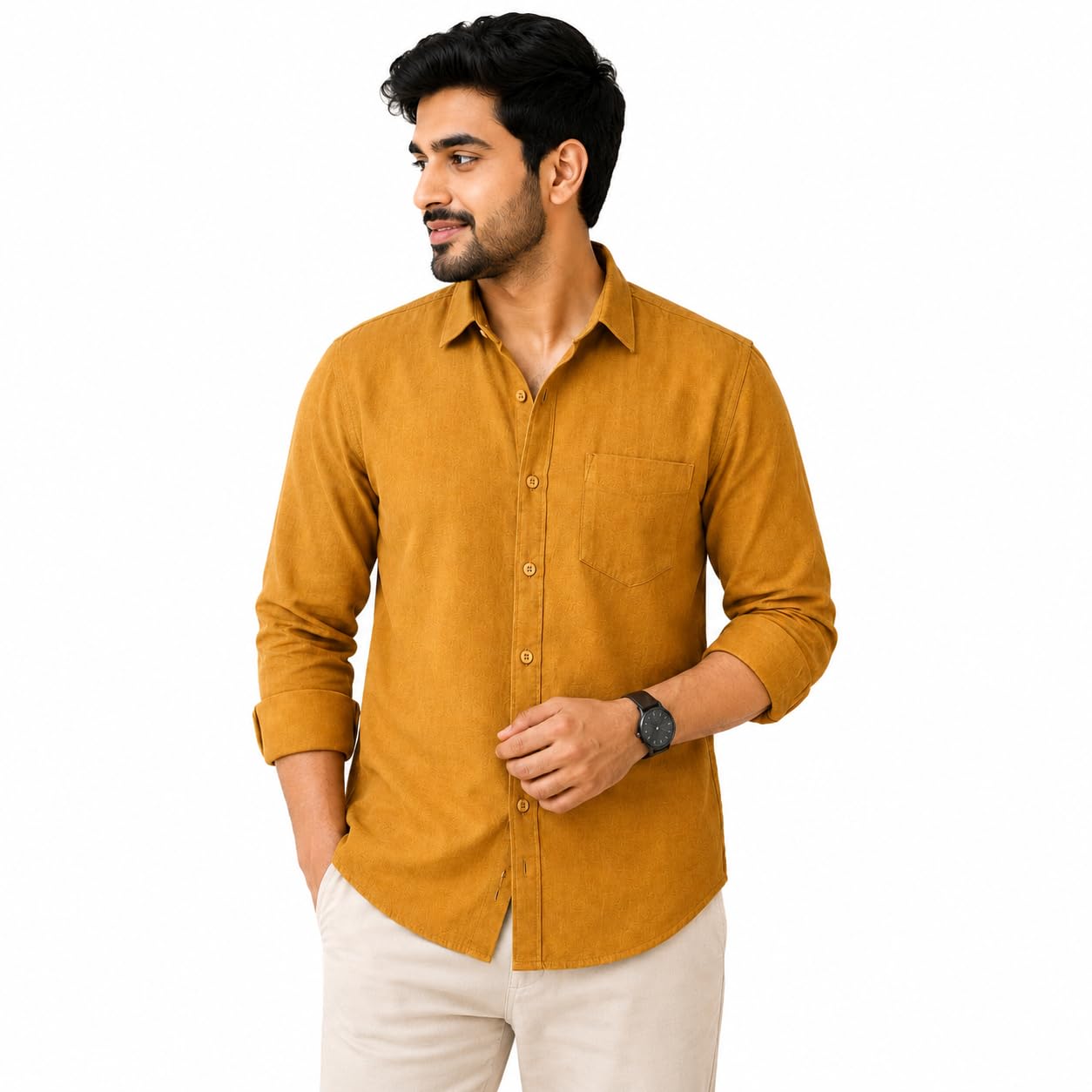 Men's Full Sleeve Formal Shirt, Solid Colour, Spread Collar, Regular Fit-picture-19