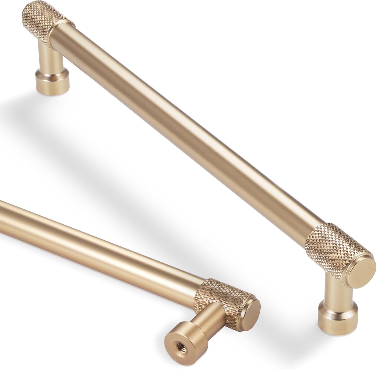 10 Pack 7Inch Champagne Copper Kitchen Cabinet Handles Knurled Cabinet Pulls Drawer Pulls Kitchen Hardware 7'' Hole Center(177mm) 10 Pack Champagne Copper