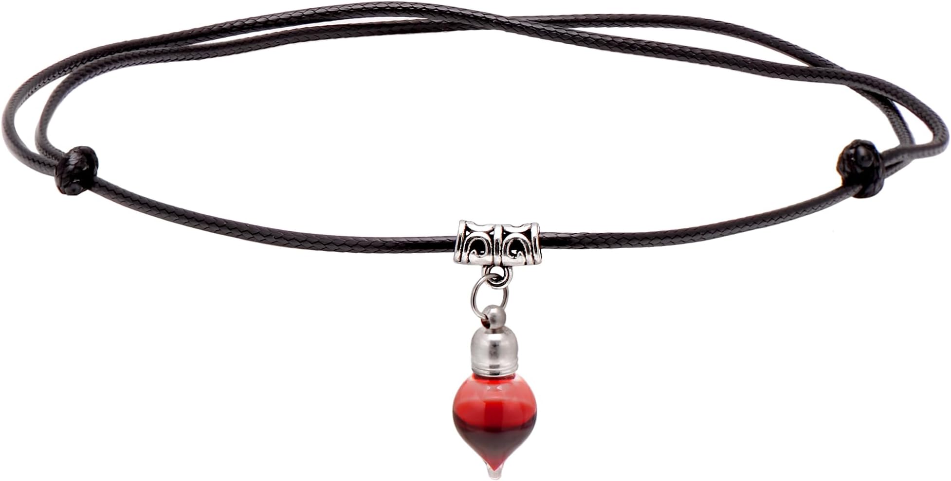Jewelry Vampire Blood Vial Black Rope Sliding Cord Necklace for Women Halloween Holiday