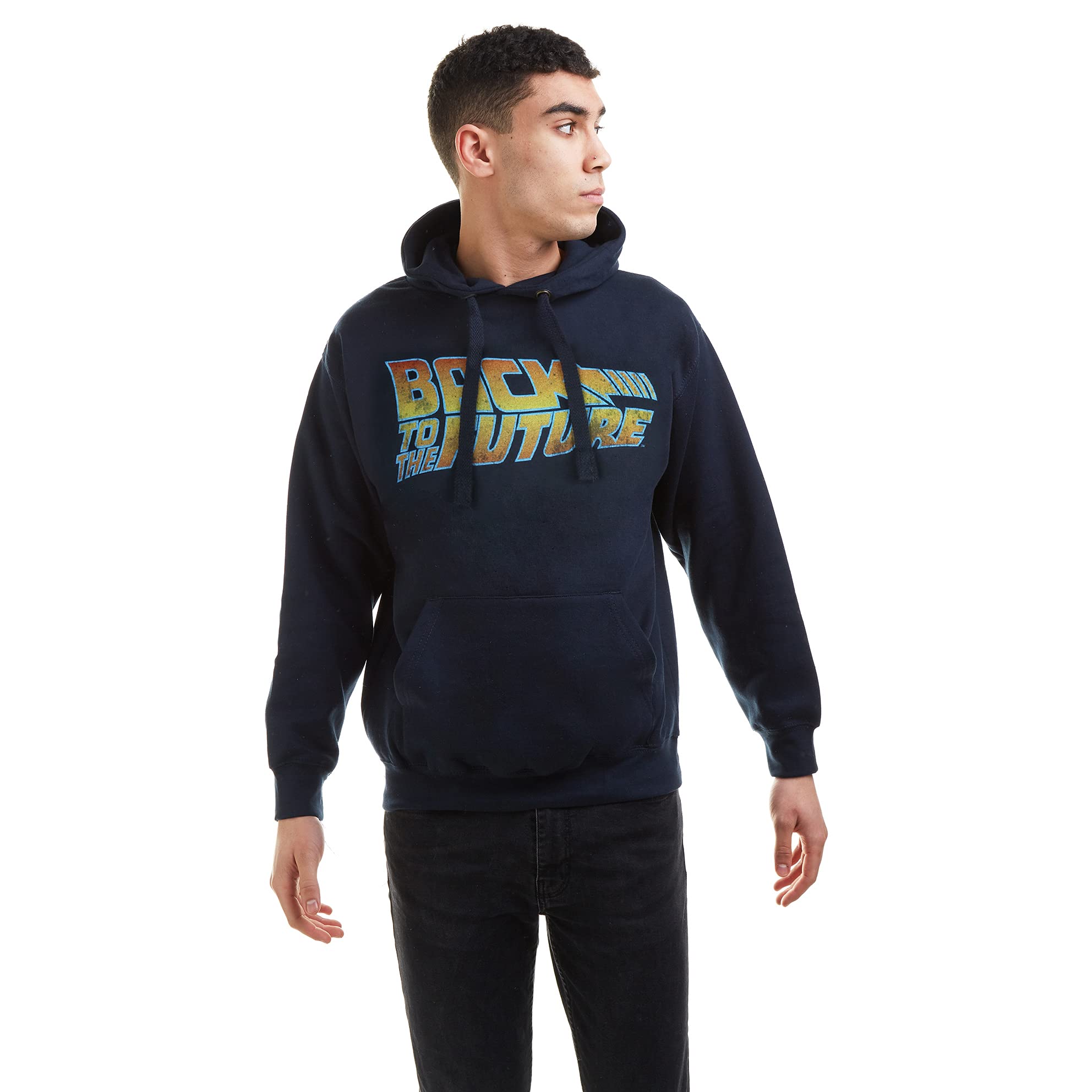 Back To The Future Men's Logo Hoodie - Navy - Medium