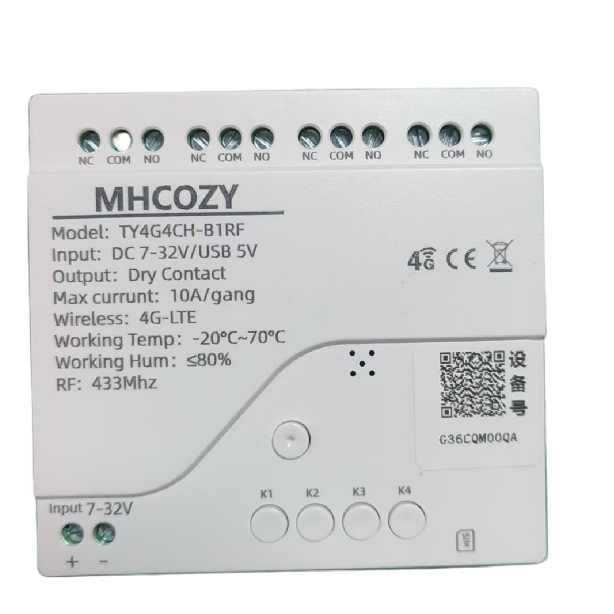 Switch Smart Relay 4G LTE, non è necessario WiFi, controllo telefonico, porta cancello cieco, funziona con Alexa