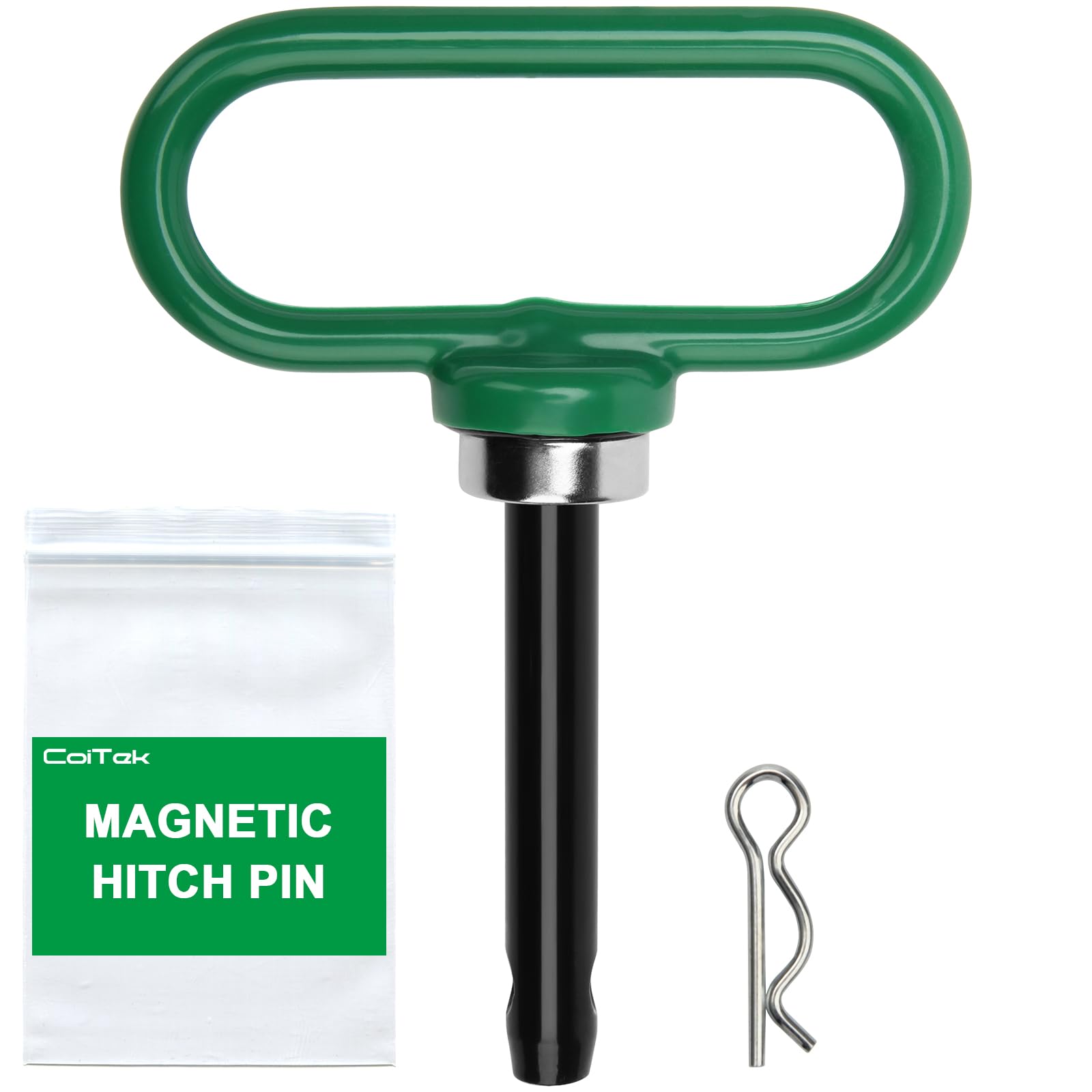 Magnetic Hitch Pin, CoiTek 1/2” Strong Magnet Handle Lawn Mower Trailer Hitch Pin for Lawn Tractors