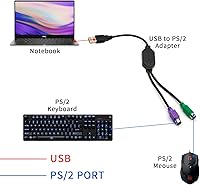 Vista 7 de PS/2 to USB Adapter Cable, 4Pack PS2 Female to USB Male Converter Connector Adapter for PC Keyboard
