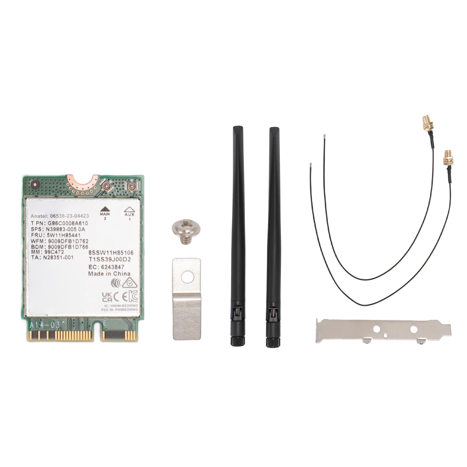 Fockety Carte WiFi 7 PCIe, Adaptateur Réseau Tri-Bande 574 Mbps 2400 Mbps 5800, Carte WiFi M.2 avec Bluetooth 5.4 pour Ordinateur 10 11 OS (7 avec antenne et Support)
