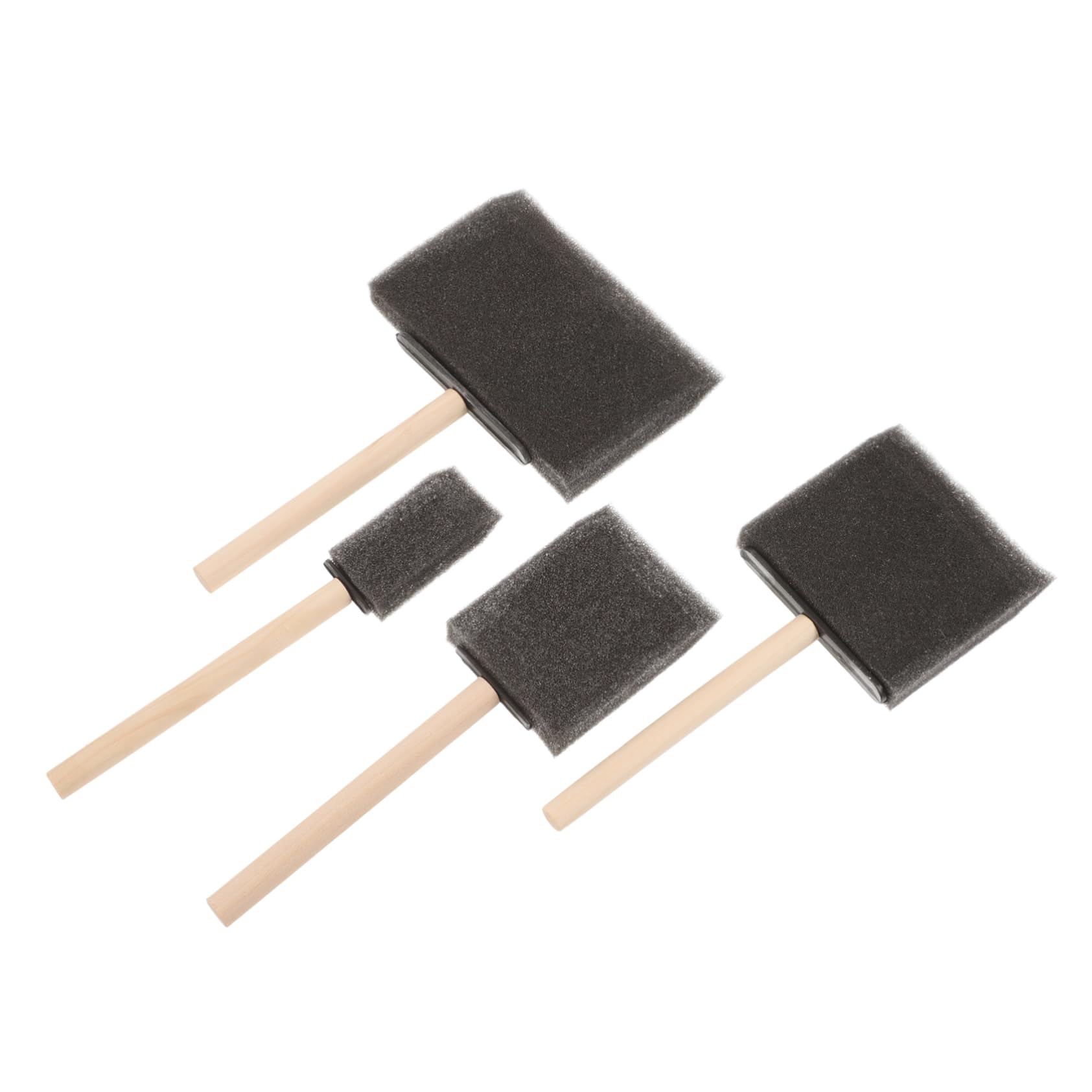 ARTIBETTER Natural Sponge Paint Brushes Wooden Handle 4pcs Soft Sponge for Painting Crafts and DIY Great for Boys and Girls