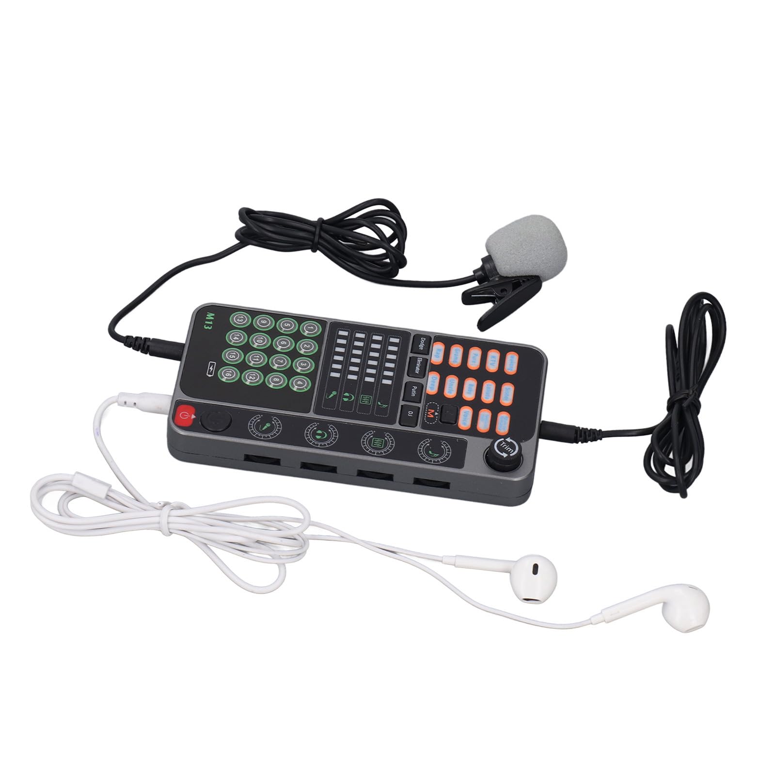 XUMIUZIY Voice Changer, Live Sound Card for for PC, Mobile Laptop Live Singing Games, DJ Audio Mixerswith Bluetooth DJ Controller for Live Streaming Singing Gaming