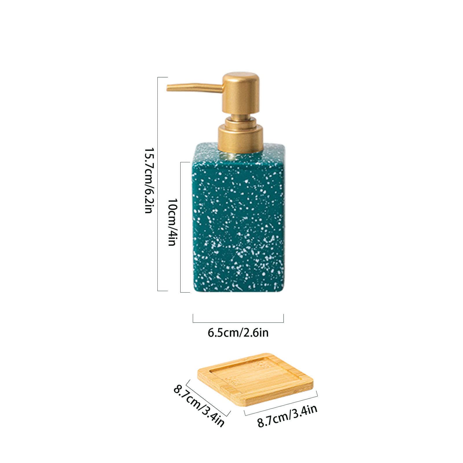 Dispensador de jabón, dispensador loción 320 ml/11,3 oz, Manos, champú con Bomba vacía, for baño, Verde, Base