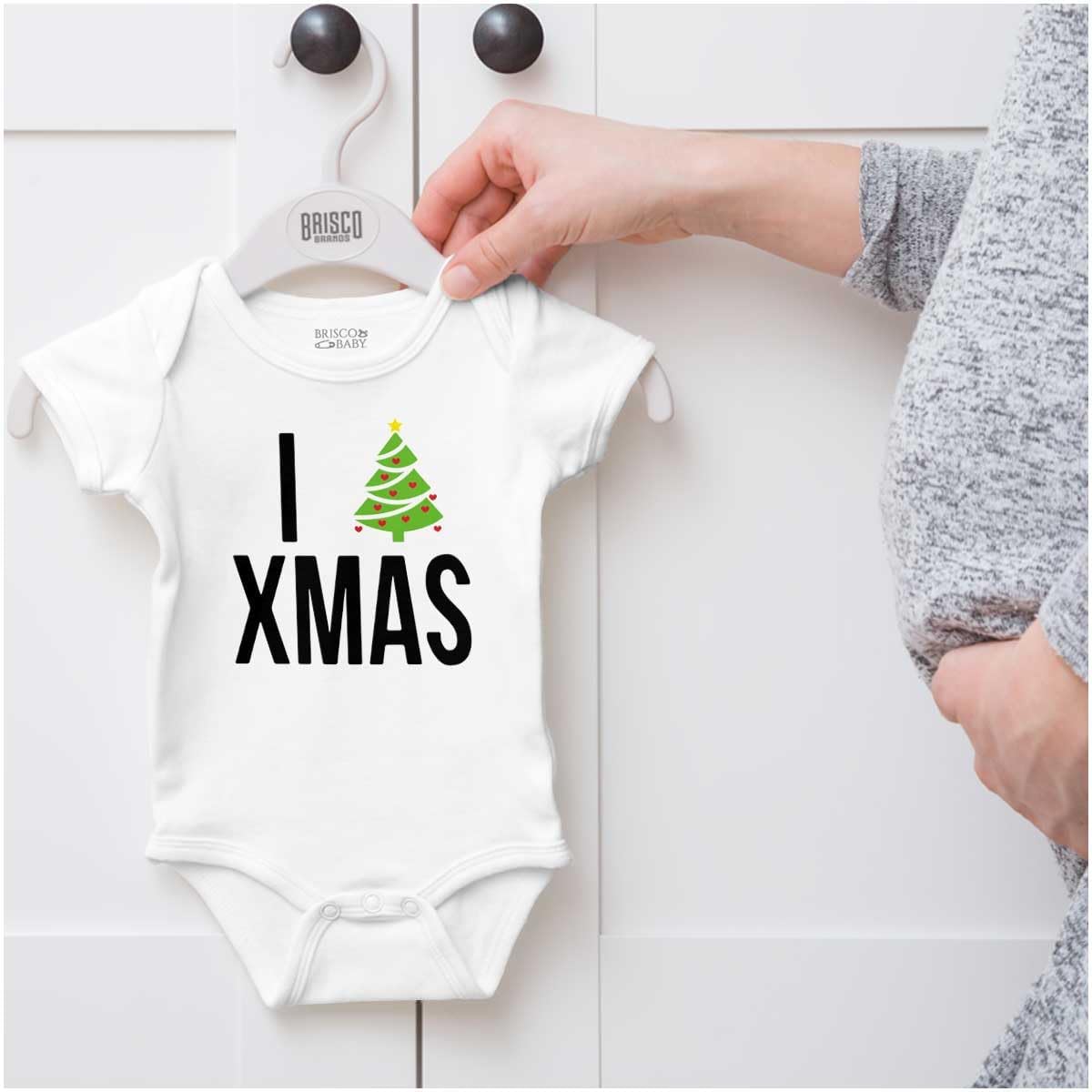 Brisco Brands Xmas I Love Christmas Merry Baby Romper Boys or Girls