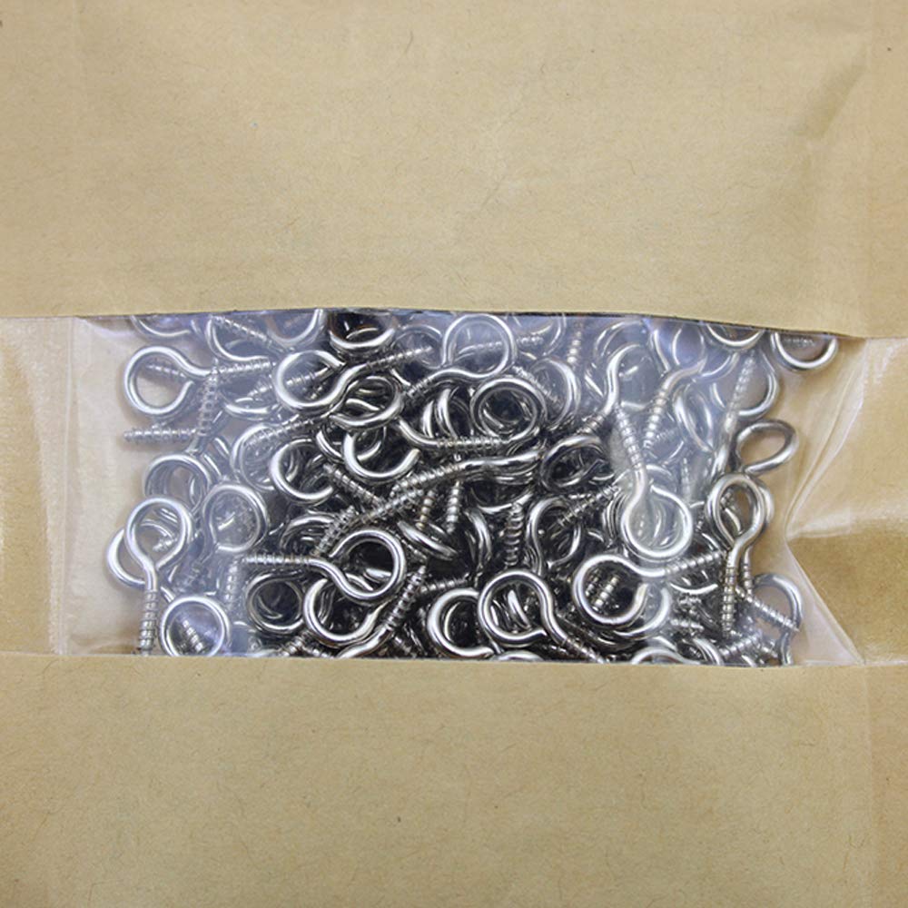 [300 Pezzi] Mini Vite Perno Occhio 15mm x 7mm Placcato Cromo Bulloni a Occhiello Accessori Fatti a Mano per Fai-da-te Creazione di Gioielli Legna Resina Charm Argilla Progetti Artigianali